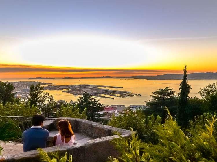 View of Vigo during sunset