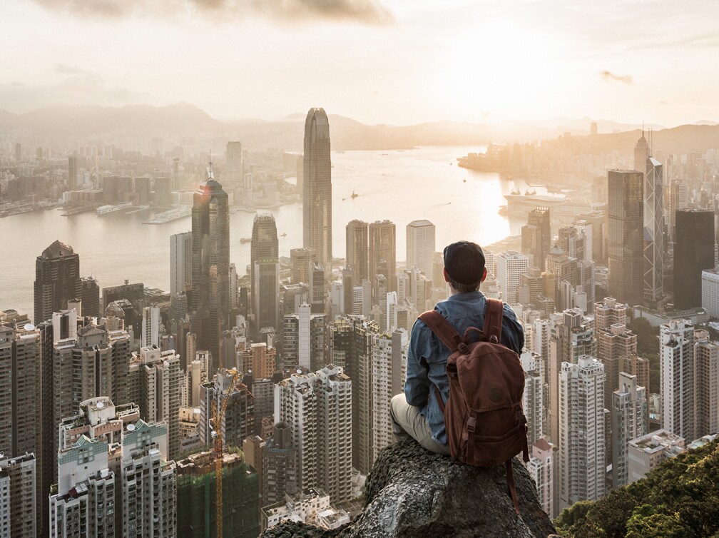 View of Hong Kong skyline