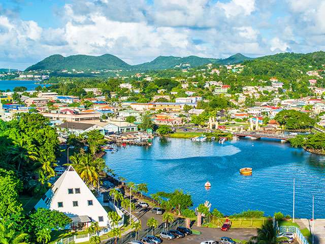 Castries in the port of St Lucia