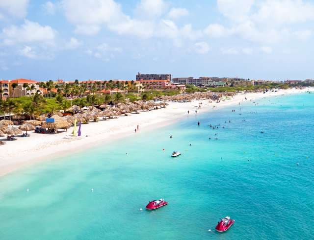 Aerial from Eagle beach on Aruba in the Caribbean; Shutterstock ID 417807550; project: Caribbean beaches page; job: new page; client: PO Cruises; other: 