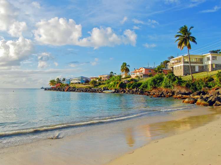 View of Grand Anse beach on Grenada Island, Caribbean region of Lesser Antilles