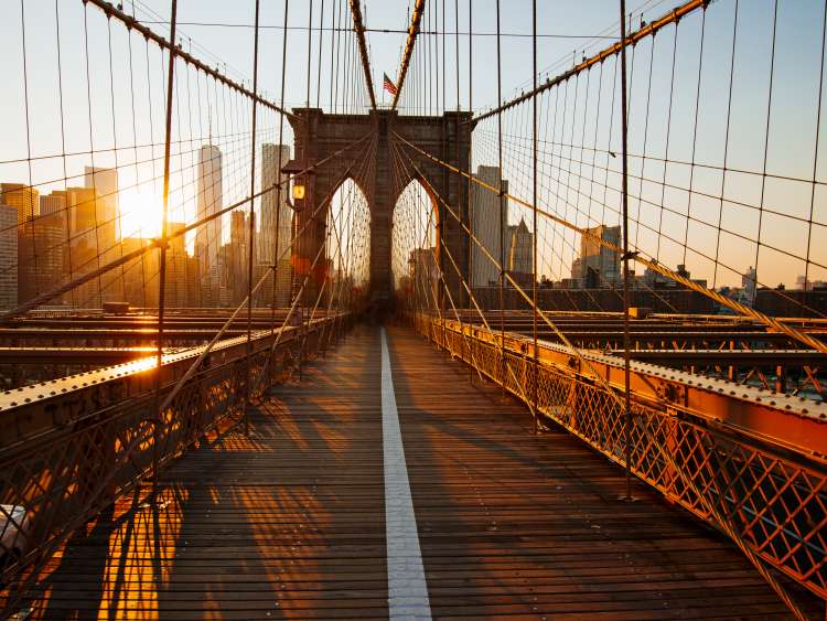 new york city brooklyn bridge sunrise