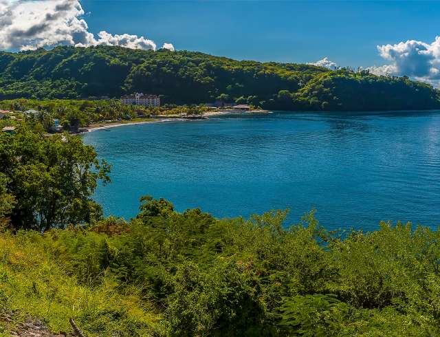 A view across Questelles beach and bay in Saint Vincent ; Shutterstock ID 1582715812; project: Caribbean page; job: Caribbean page; client: PO Cruises; other: 
