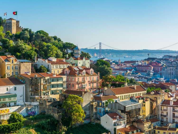 Late afternoon panorama in Lisbon, from the miradouro da graca. Portugal; Shutterstock ID 1044047746; Client: P&O Cruises; Job: Winter itineraries toolkit; Licensee: Isabella
