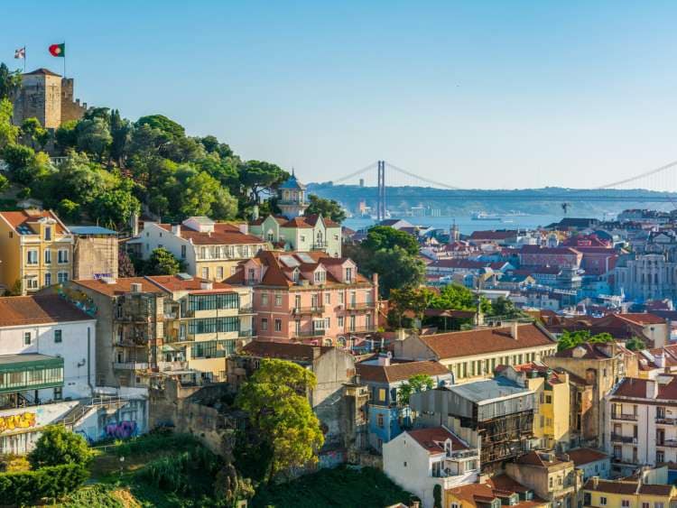 Late afternoon panorama in Lisbon, from the miradouro da graca. Portugal; Shutterstock ID 1044047746; Client: P&O Cruises; Job: Winter itineraries toolkit; Licensee: Isabella