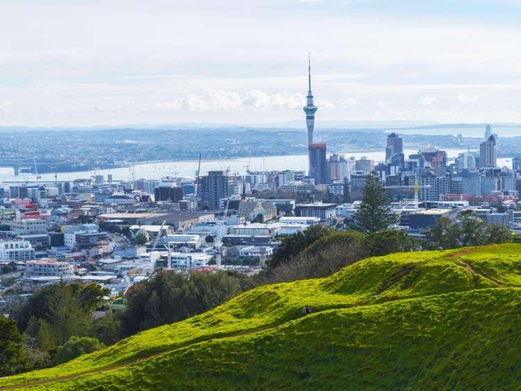 Mount Eden and Auckland skyline, New Zealand