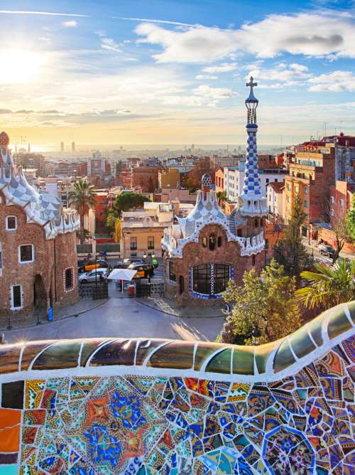 Park Guell in Barcelona, Spain
