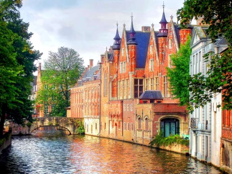 The Groenerei Canal in Bruges, Belgium