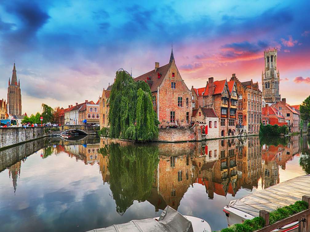 Canal in Bruges, capital city of Belgium