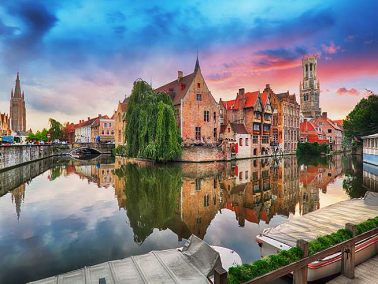 Canal in Bruges, capital city of Belgium