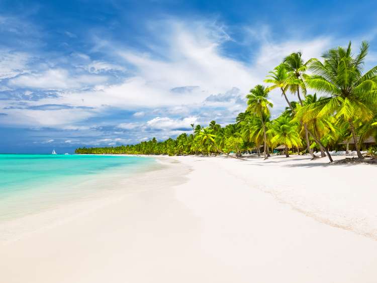 Beautiful sandy beach in the Caribbean