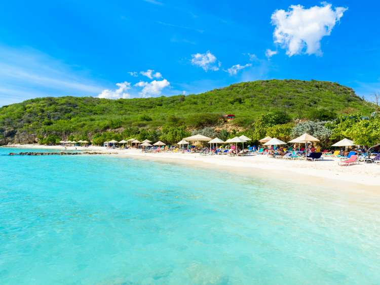 Playa Porto Marie beach in Curacao in the Caribbean