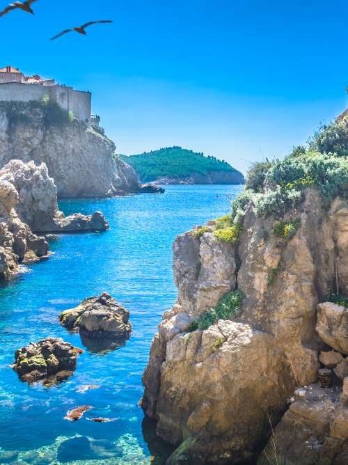 Medieval City Walls of Dubrovnik by the Adriatic Sea