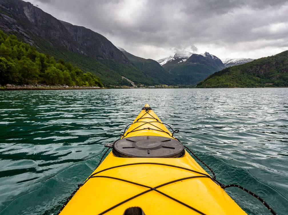 Kayaking in Olden, Norway