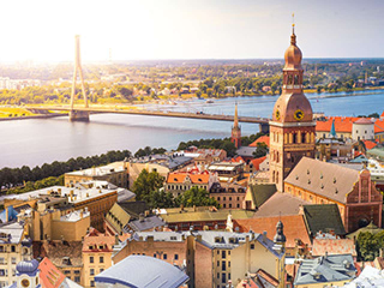 Riga Dome Cathedral in Old Town Riga alongside the Daugava (Western Dvina) River