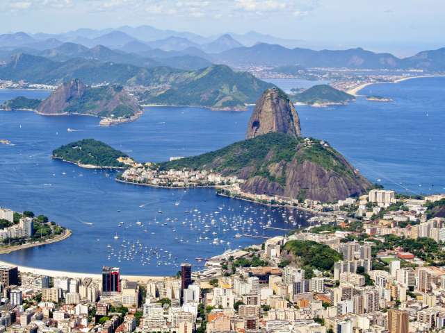 City of Rio de Janeiro and Sugarloaf Mountain in Brazil