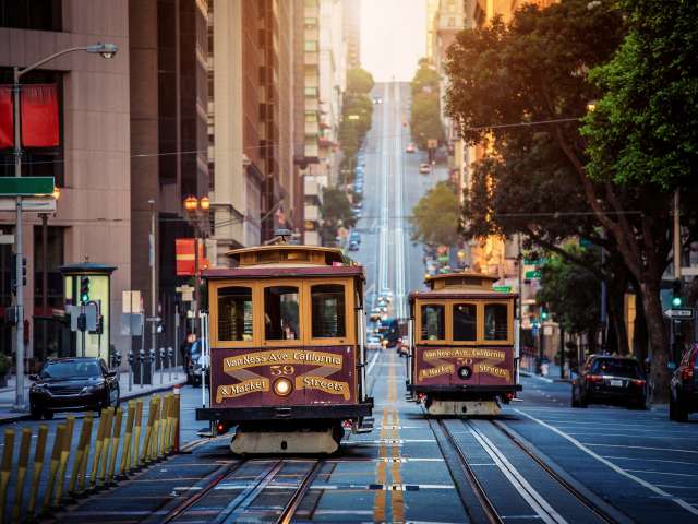 Cable cars in San Francisco