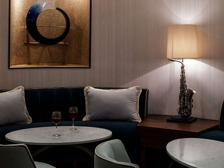 Seating at Piano Bar on board P&O Cruises ship Arcadia