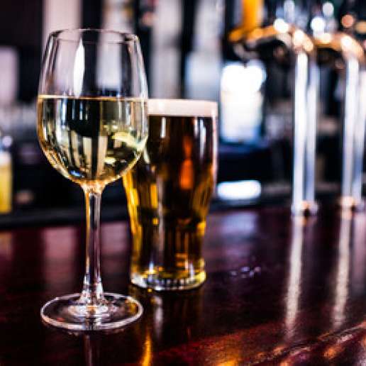 Beer and wine at Brodie's Pub