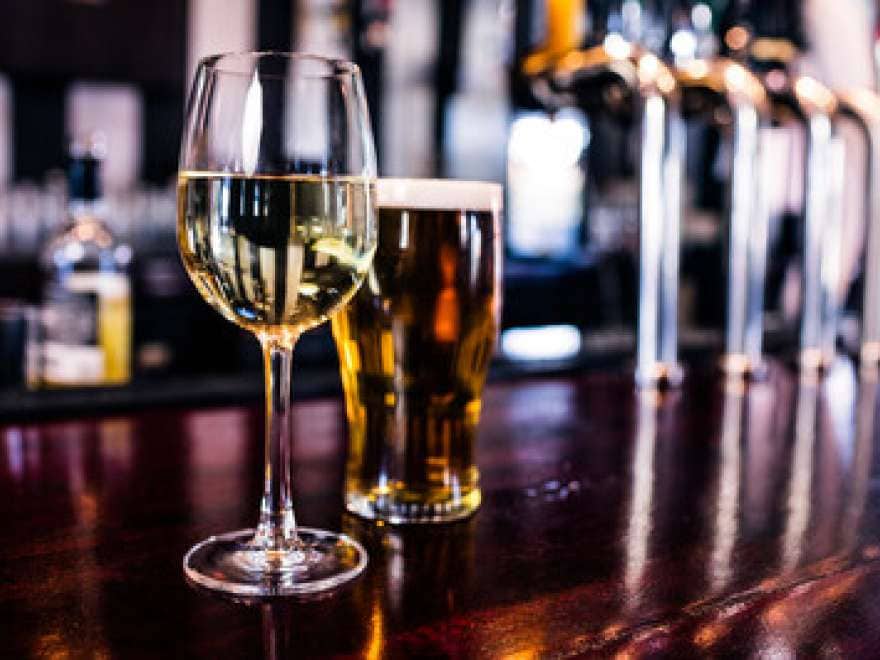 Beer and wine at Brodie's Pub