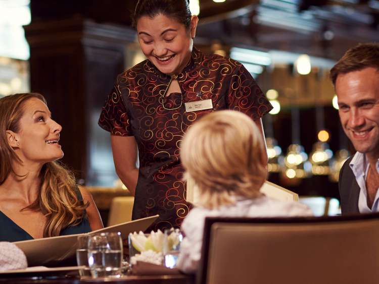 Family dining together in restaurant 