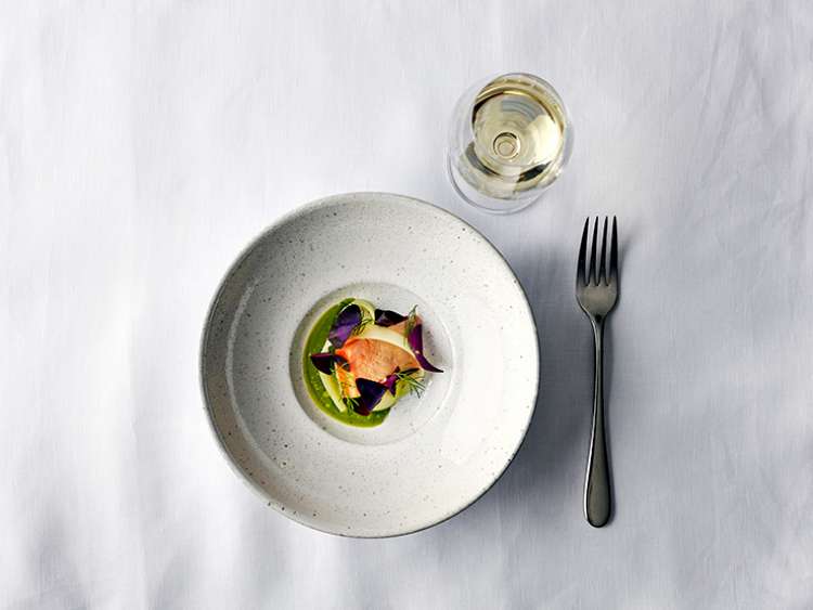 Trout meal served at the Epicurean