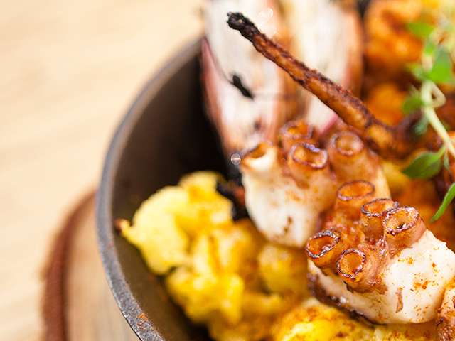Octopus served in a meal on board P&O Cruises ships