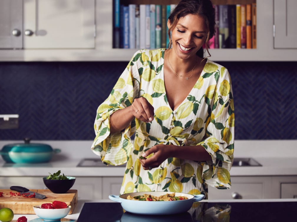 Food Hero Shivi cooking in kitchen