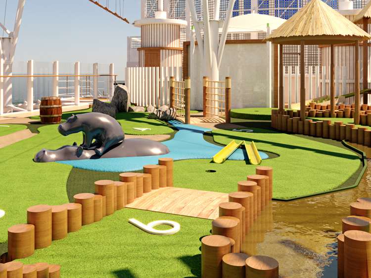 Mini golf on board P&O Cruises ship Arvia