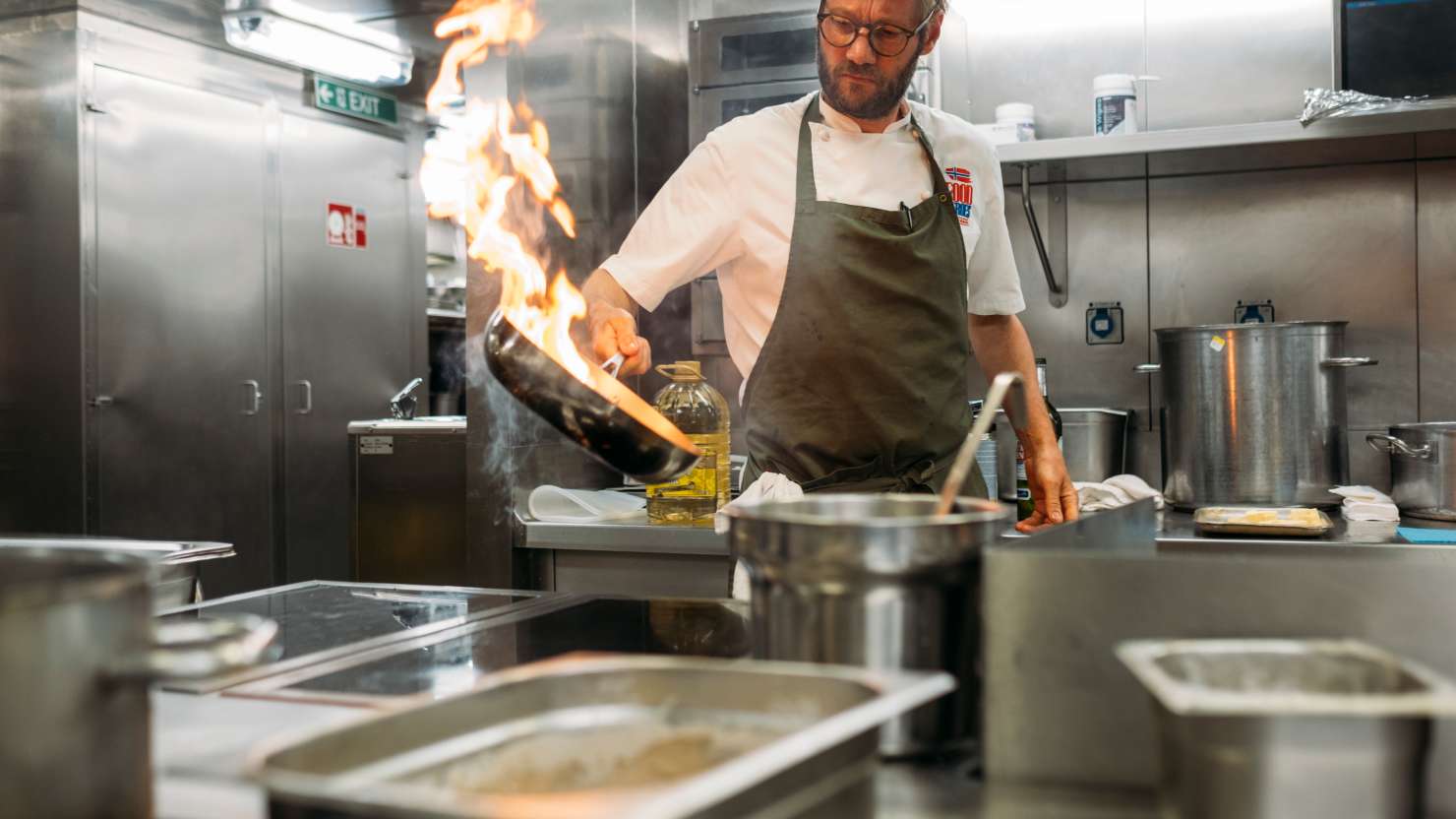 Kjartan Skjelde, Norwegian P&O Food hero and Chef on board Iona, whilst on a Norwegian Ffjord cruise.