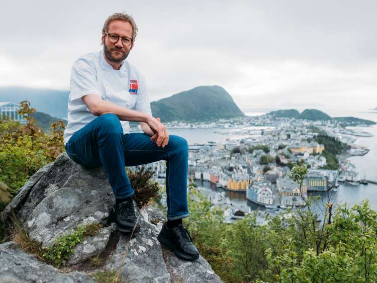 Kjartan Skjelde, Norwegian P&O Food hero and Chef in Alesund, Norway, whilst on a Norwegian Ffjord cruise.