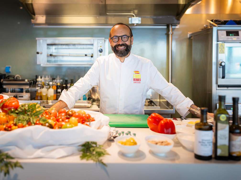 Jose Pizarro in the Cookery Club on board Britannia at sea between Arrecife and Cadiz, Spain during press trip B417N.
Client: P&O Cruises.
Picture date: Sunday July 14, 2024.
Photograph by Christopher Ison ©
07544044177
chris@christopherison.com
www.christopherison.com
IMPORTANT NOTE REGARDING IMAGE LICENCING FOR THIS PHOTOGRAPH: This image is supplied to the client under the terms previously agree. No sales are permitted unless expressly agreed in writing by the photographer. Image licence is for below the line only. No out of home use without acquiring an extended image licence.