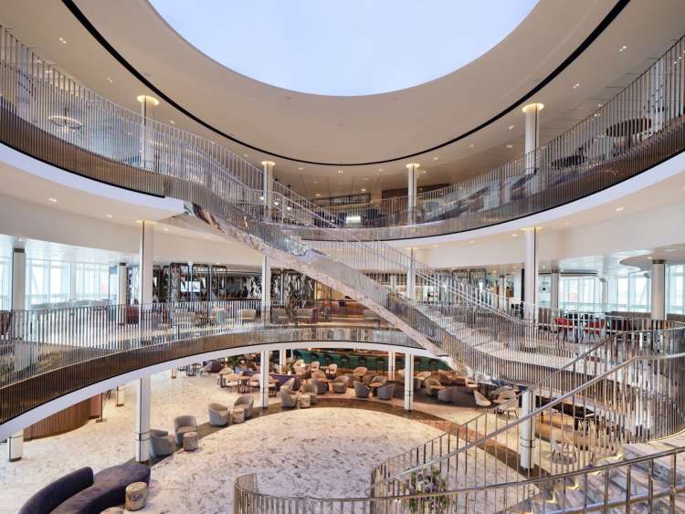 Grand Atrium on board P&O Cruises ship Iona
