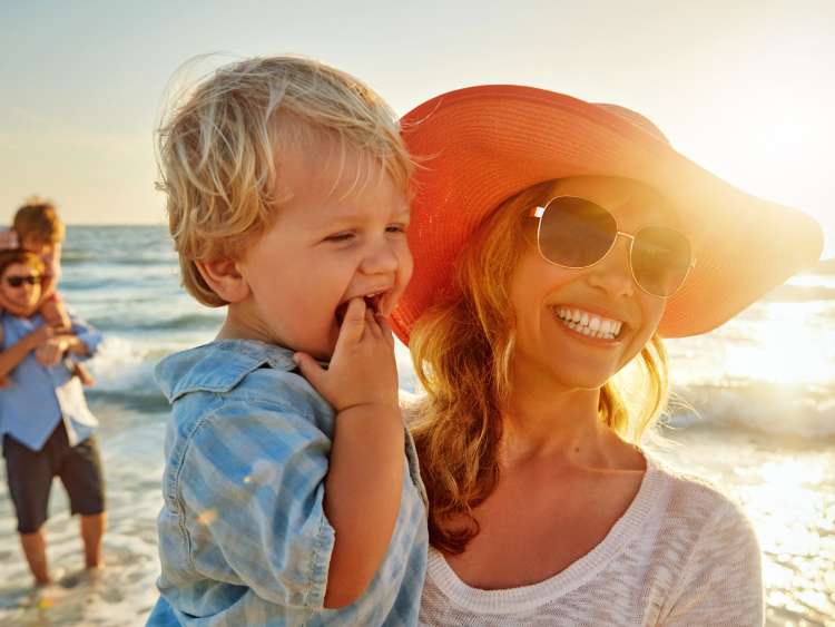 Family enjoying time at beach in Tenerife