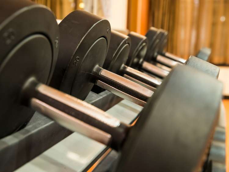 Some weights from the gym onboard Iona