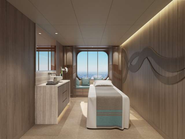 An Iona treatment room for spa guests onboard Iona