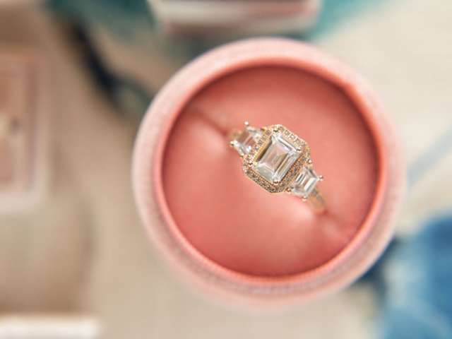 A beautiful ring within its ring box