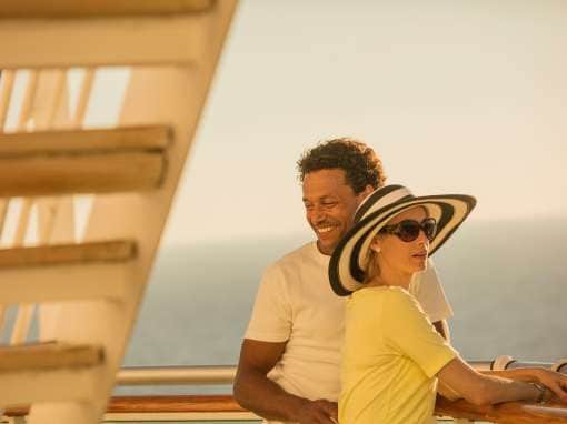 Two people onboard P&O Cruises ship on deck