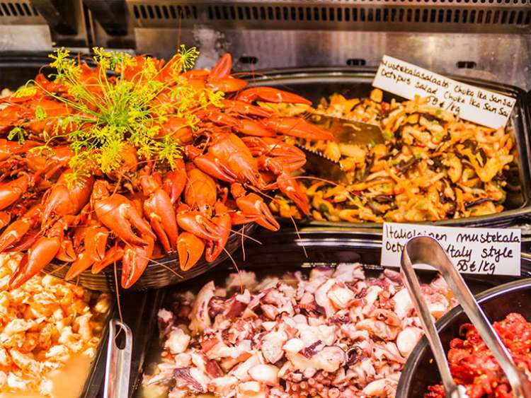 Seafood in Helsinki market