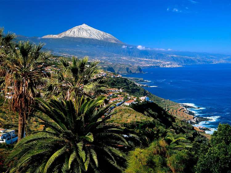 Tenerife with Mount Teide in the background. Mount Teide is a volcano in Tenerife in the Canary Islands
