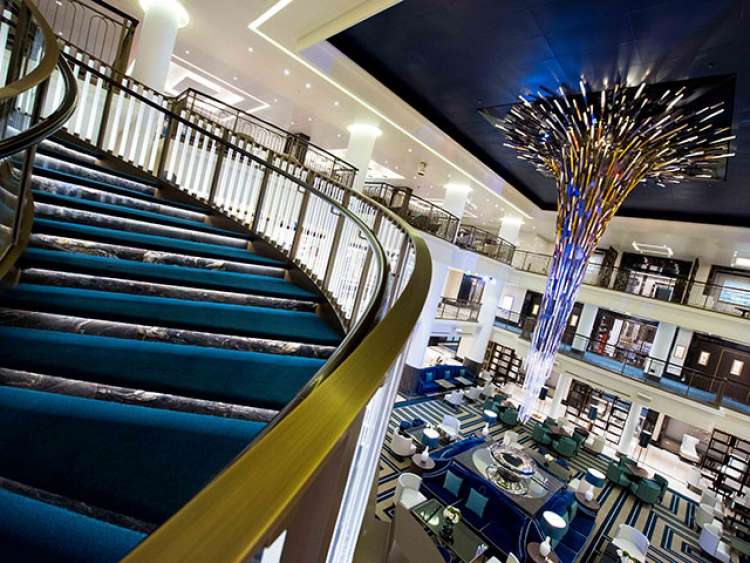 Stairs and atrium on P&O Cruises Ship, Britannia