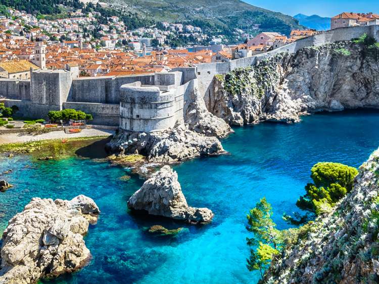 Water surrounding Dubrovnik City Walls