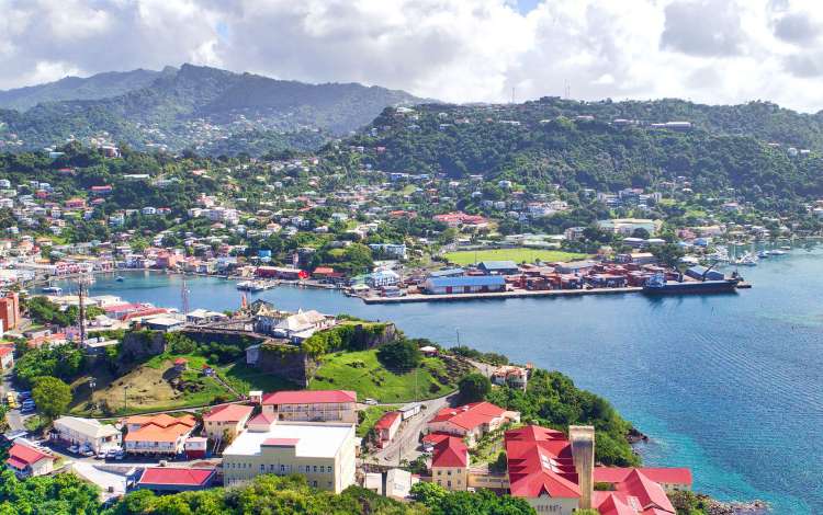 View of Grenada in the Caribbean