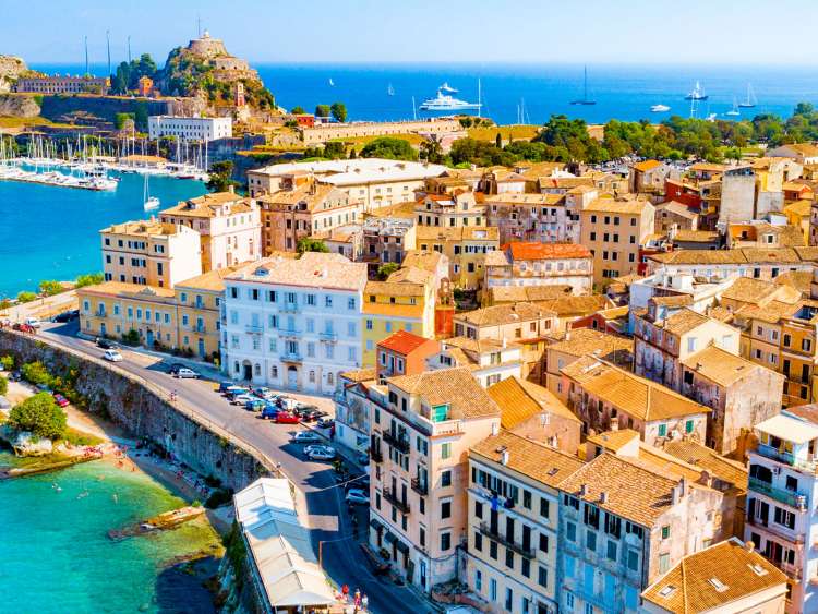 Panoramic view of Kerkyra, capital of Corfu island, Greece