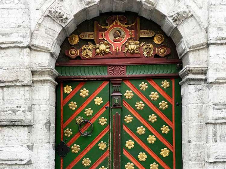 Decorated door in Tallinn, Estonia