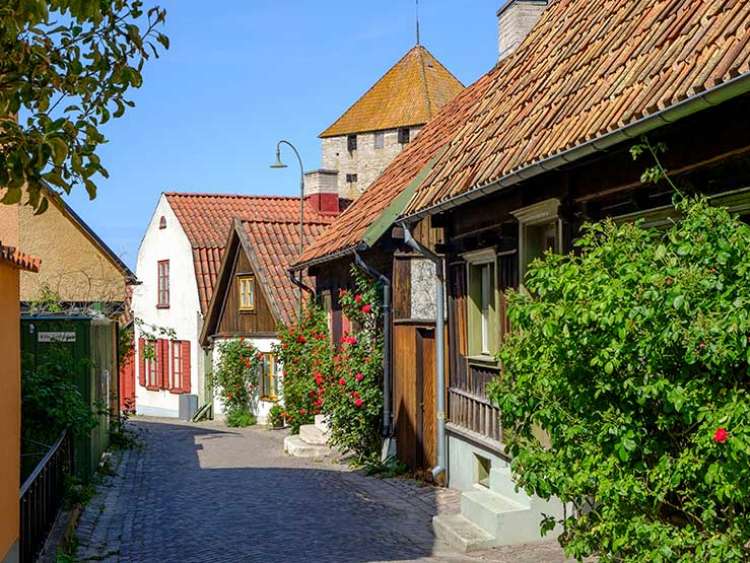 Little street in Visby, Sweden