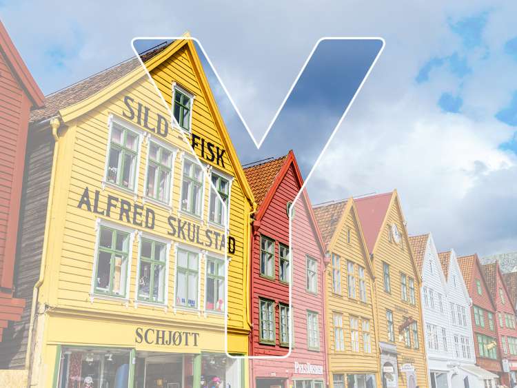 Y in front of coloured houses