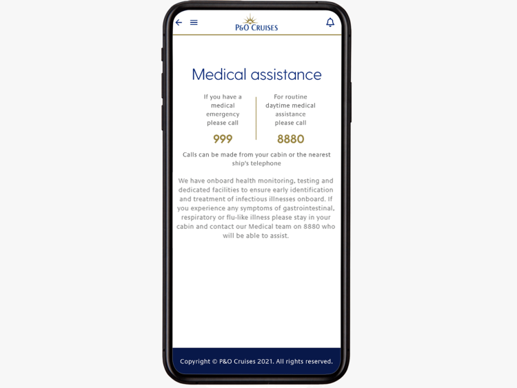 Medical assistance tab on my holiday