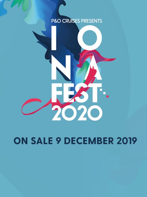 Iona fest banner. Tickets go on sale 9th December 2019