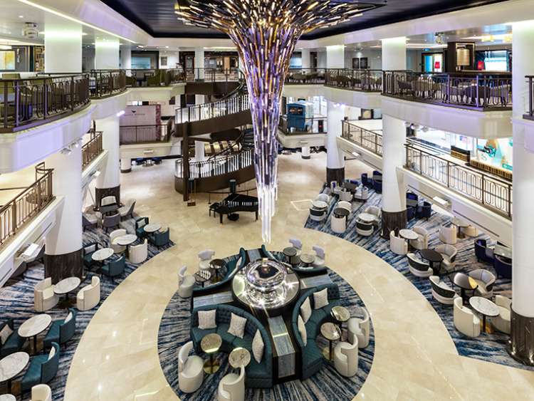 The atrium on board P&O Cruises ship Britannia